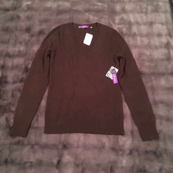 Saks Fifth Avenue Sweaters - 100% Cashmere Sweater - Brown - Small (S) - Saks Fifth Avenue